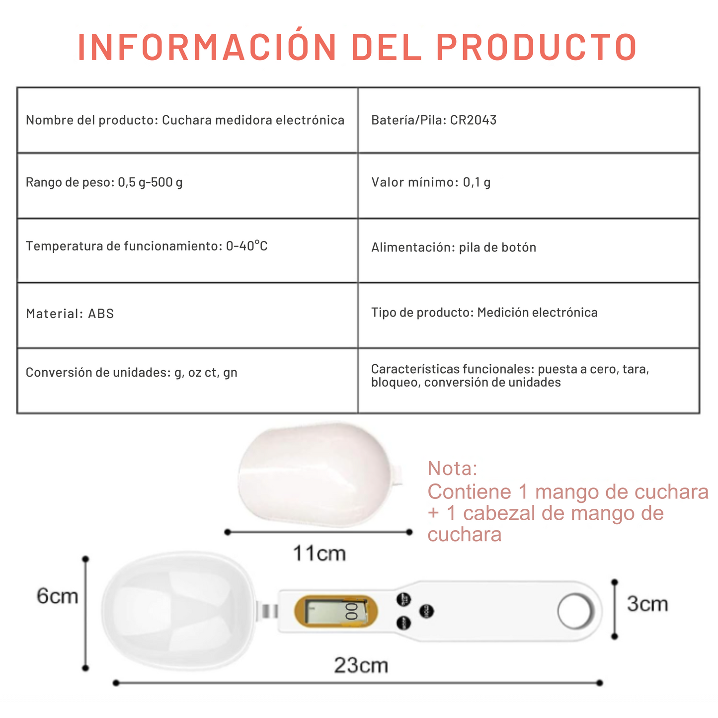 Cuchara con Bascula Digital Inteligente